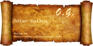 Odler Galina névjegykártya